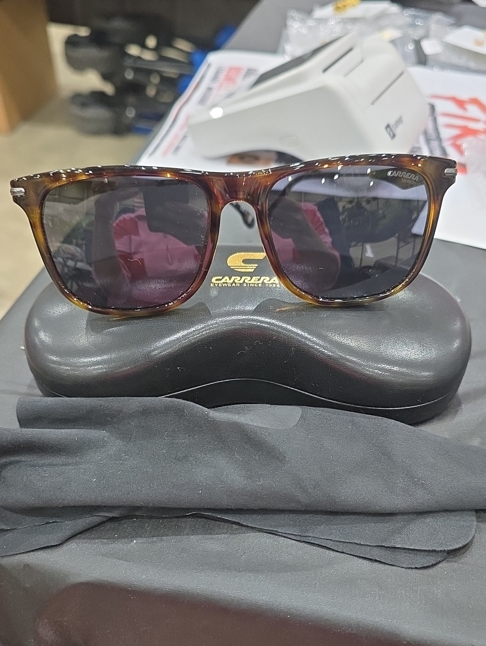 Carrera Tortoiseshell Frame Sunglasses with Dark Lenses